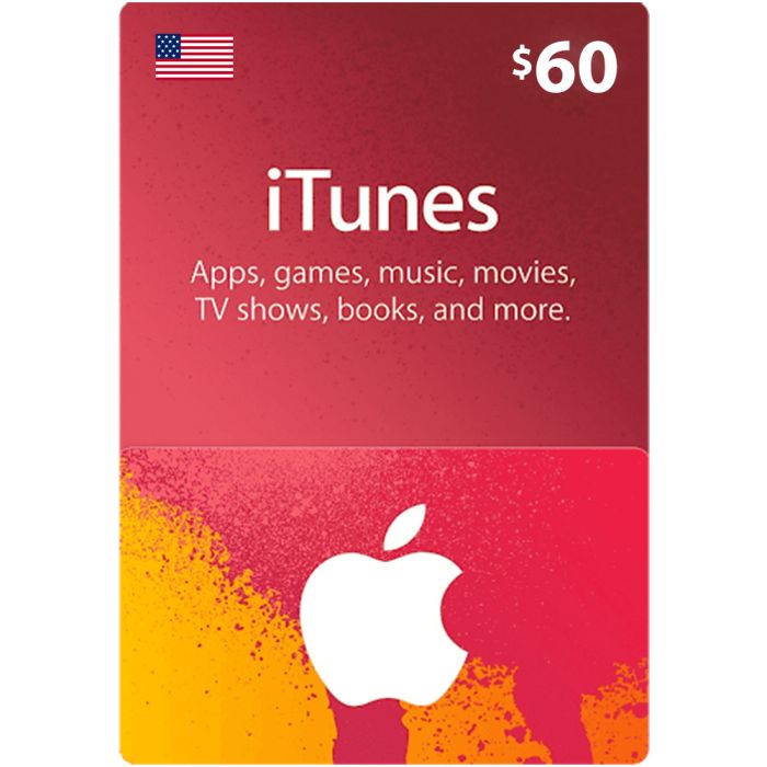 Apple $60 Gift Card USA Only iTunes App Store Credit