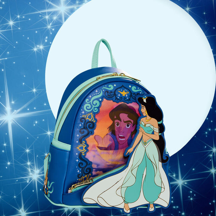 Loungefly! Leather: Disney Princess Jasmine Lenticular Mini Backpack