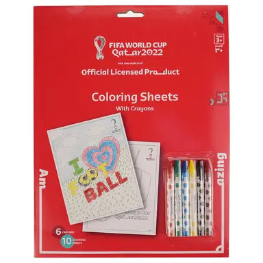 Fifa - World Cup Qatar 2022 Football Colouring Sheets w/ Crayons