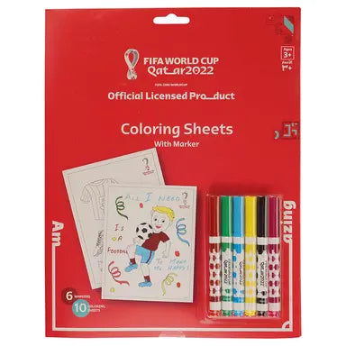 Fifa - World Cup Qatar 2022 Football Colouring Sheets w/ Markers