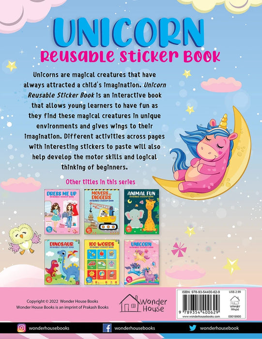 Unicorn world Fun Reusable Sticker Book