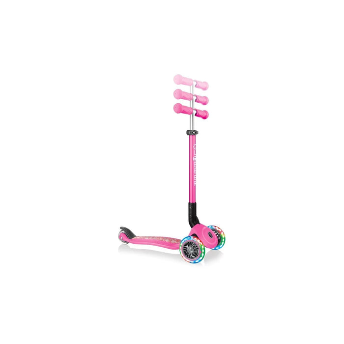 Globber - Primo Foldable Scooter Fantasy Lights - Neon Pink/Flowers