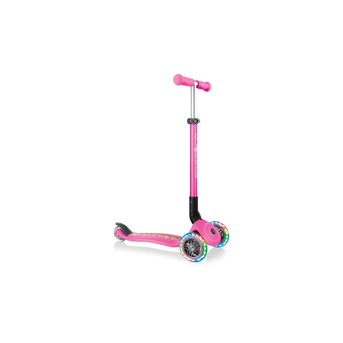 Globber - Primo Foldable Scooter Fantasy Lights - Neon Pink/Flowers