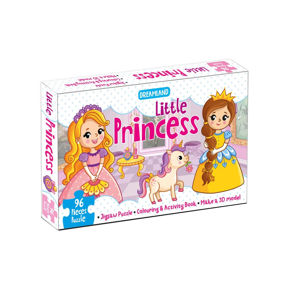 Dreamland Little Princess Jigsaw Puzzle for Kids – 96 Pcs | with Colouring & Activity Book and 3D Model