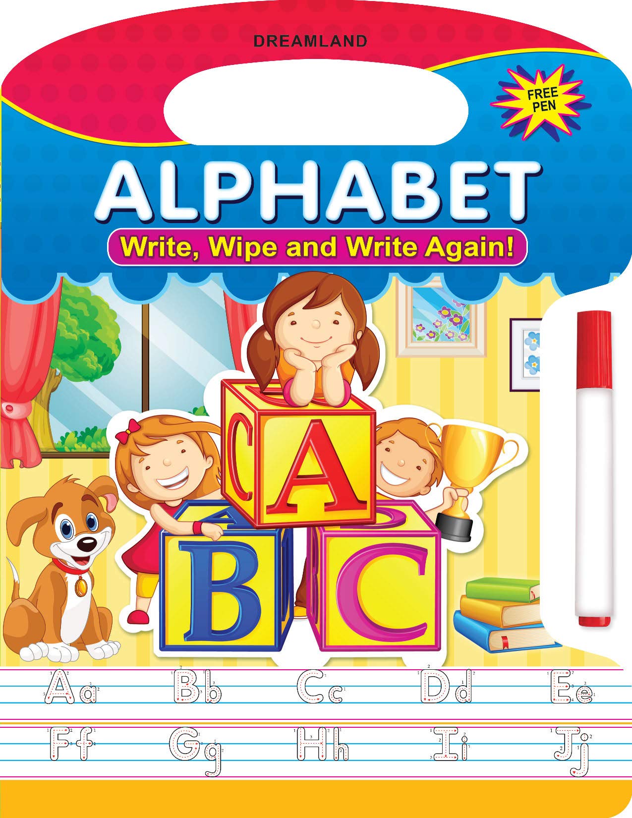 Alphabet Write and Wipe Book for Age 2+ - With Free Pen