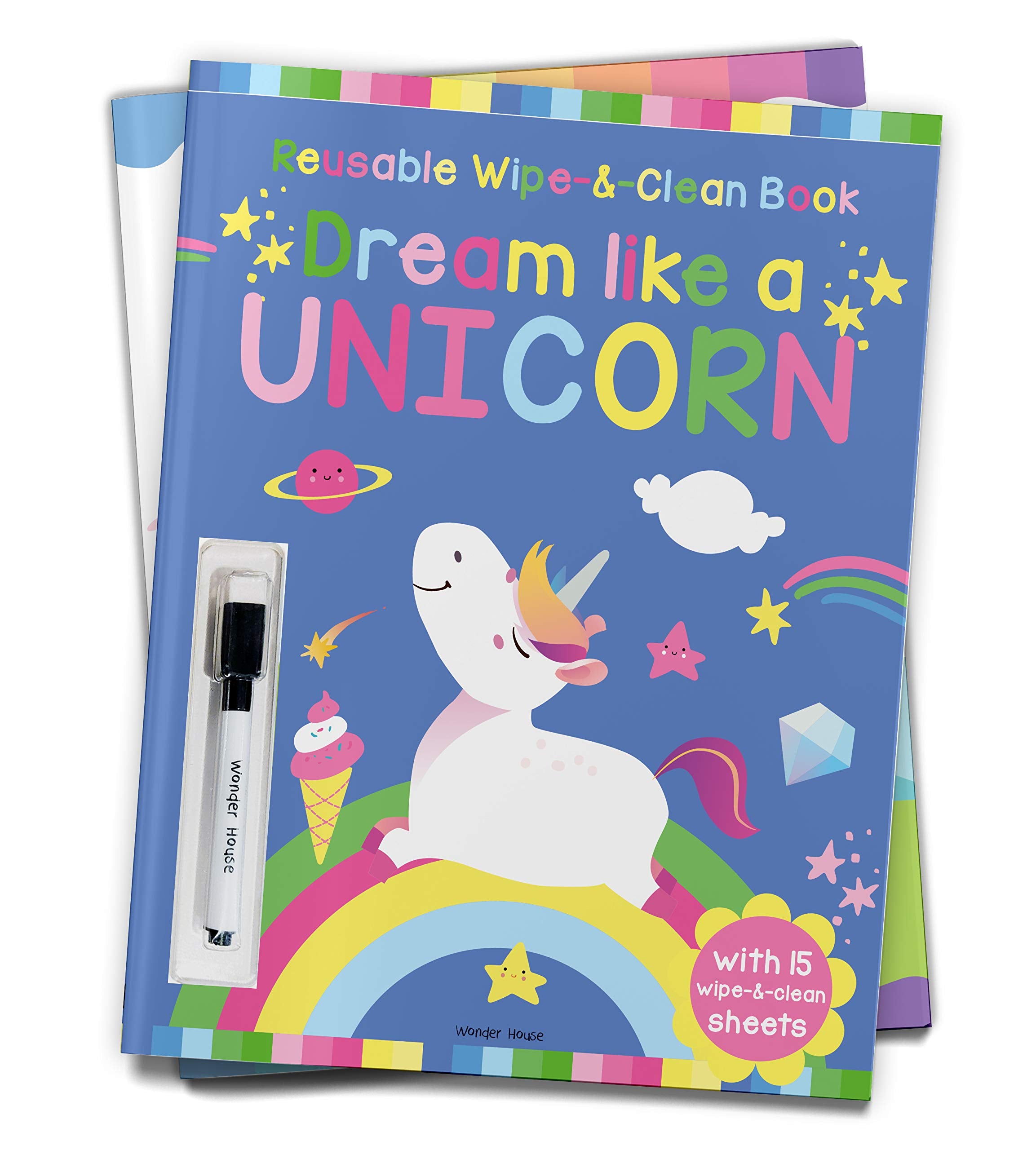 Dream Like A Unicorn - Reusable Wipe And Clean Activity Book