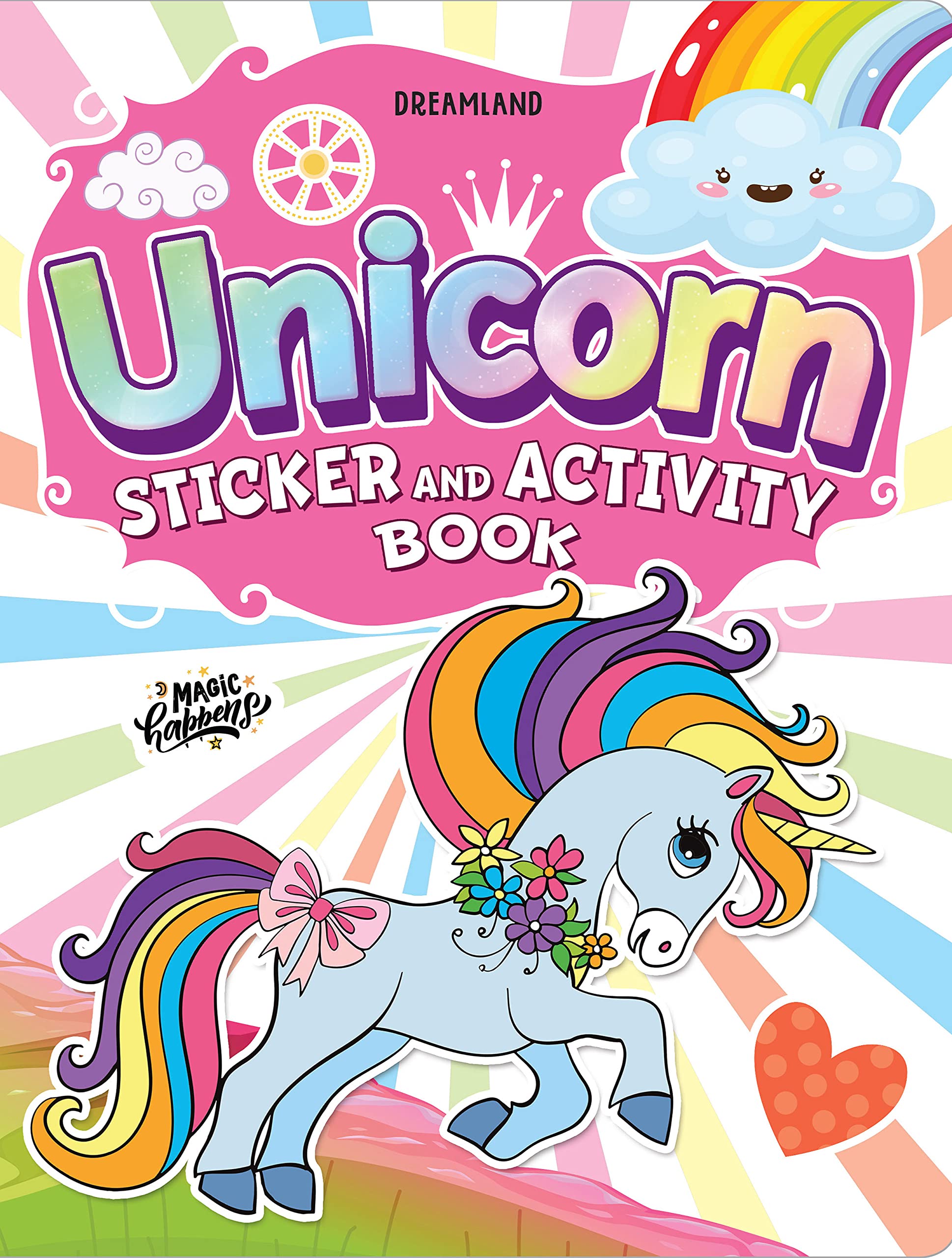 Unicorn Sticker and Activity Book for Children Age 3 - 8 Years