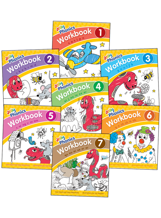 Jolly Phonics Workbooks, set of 1-7 (New Edition)