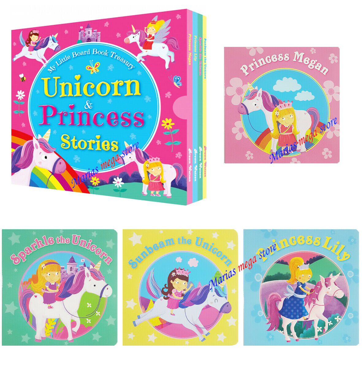 Unicorn & Princess Stories: 4 Board Books Box set